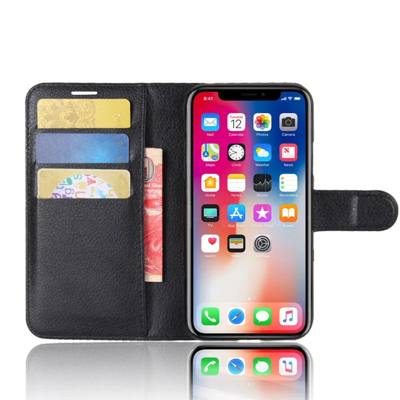 Для iPhone X Case Чехол-книжка с кошельком из Многофункциональный Магнитный съемный