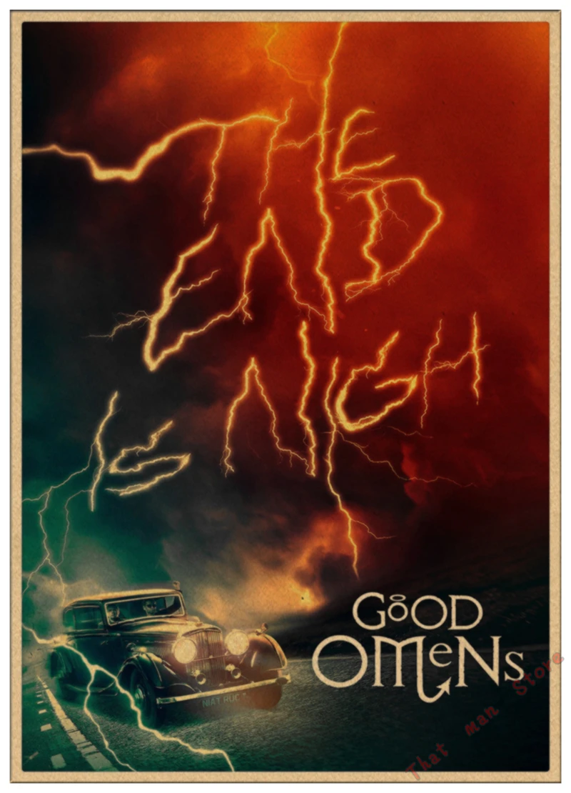 Хороший приметы фильм плакат, наклейка на стену, крафт-бумага плакат, Ретро плакат, стикер, фильм обои, Винтаж стикер стены 42*30 см