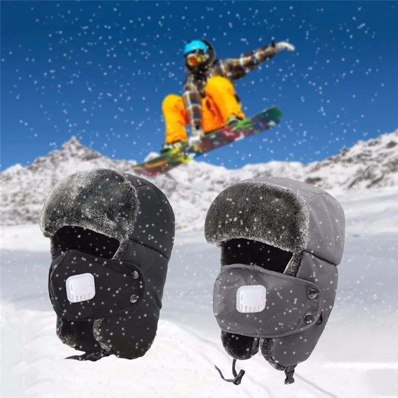 Утолщенная маска Лыжные шапки зимние теплые наушники уличные спортивные мужские