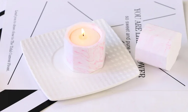 1 шт. восьмиугольная гипсовая чашка ароматерапия свечи Morandi цвет ароматические свечи кокосовый воск растительный воск соевый воск минеральный воск 55*45 мм