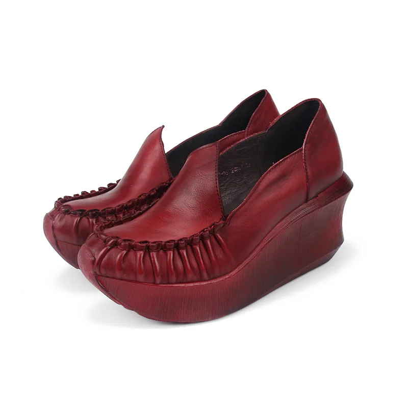 Туфли VALLU женские на платформе и высоком каблуке натуральная кожа винтажная