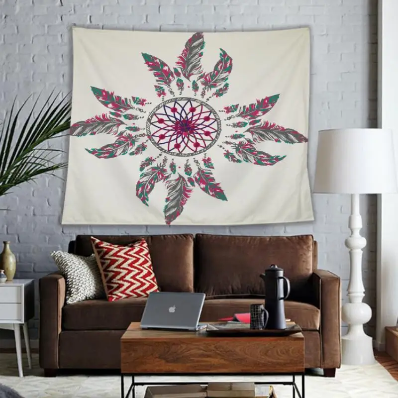 

Bohemian Tapestry Feather Dream Catcher Wind Chimes Wall Hanging Tapestry Wallpaper Wall Art Living Room Bedroom Home Decor