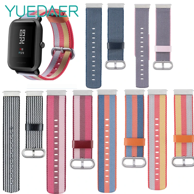 

Ремешок YUEDAER нейлоновый спортивный для смарт-часов Xiaomi Amazfit Bip Correa, Аксессуары для смарт-часов, ремешок 20 мм для Amazfit Bip Band