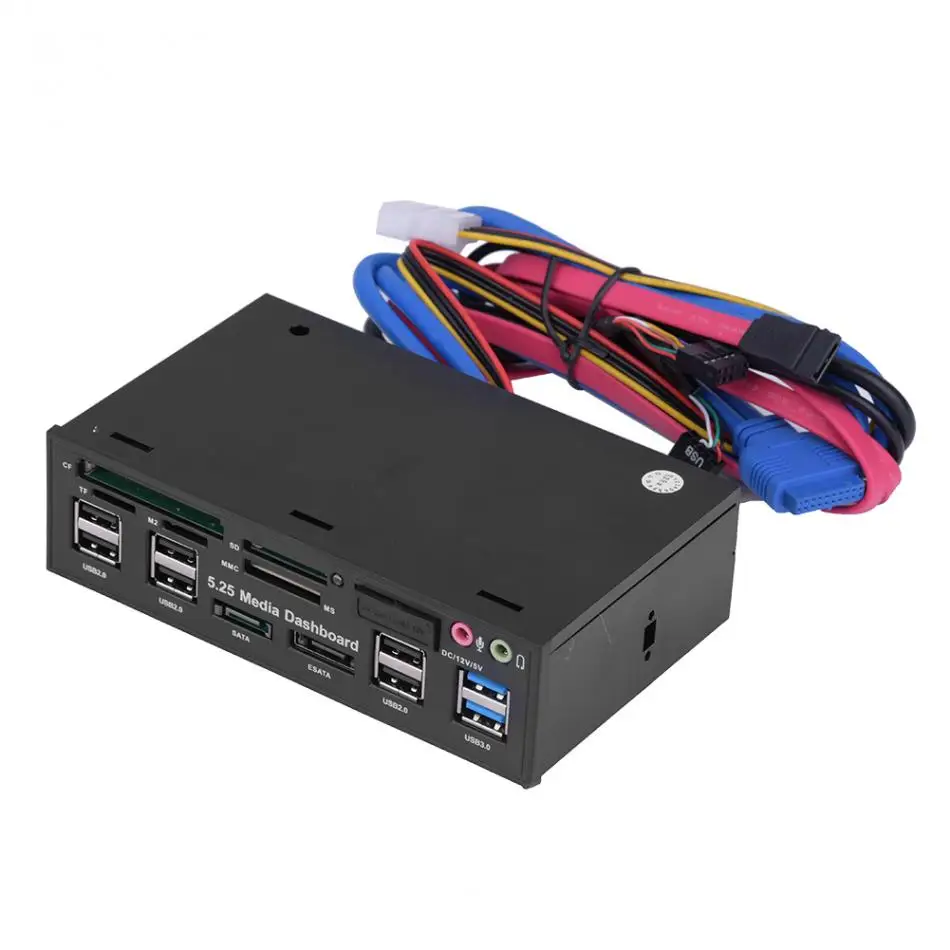 5 25 дюйма Media Dashboard Передняя Панель USB3.0/2 0 HUB eSATA SATA аудио Multi Card Reader для корпуса