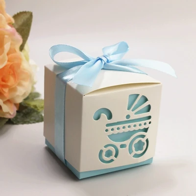 60 шт. Симпатичные Ноги корзину Baby shower коробка конфет это мальчик это девочка День рождения упаковка подарочная коробка DIY полые Европейский коробка конфет - Цвет: 1