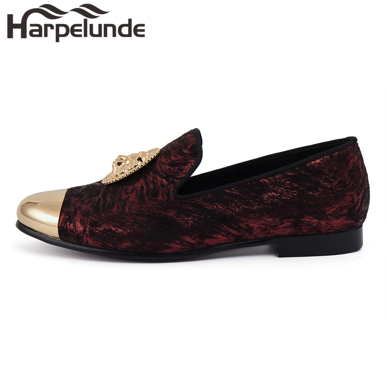 Harpelunde/Мужские модельные лоферы с пряжкой и животными; бархатные туфли на плоской подошве с принтом; медная застежка; Размеры 6-14