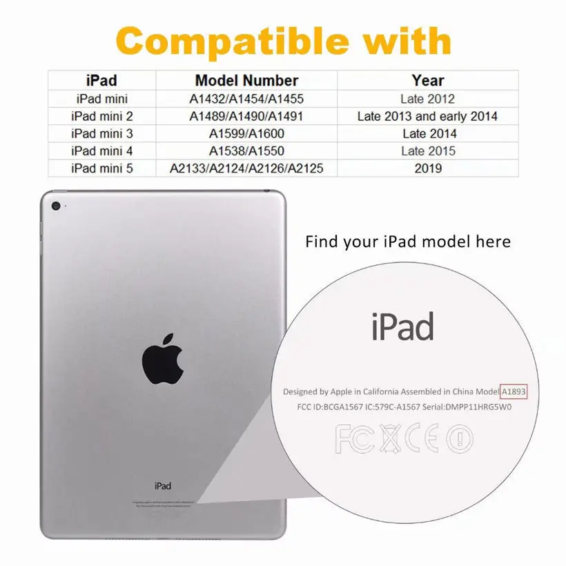 Чехол с принтом бабочки для iPad Mini 5 Mini5 7 9 &quot2019 4 3 2 1 умный чехол из искусственной