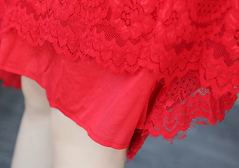 Женское кружевное платье миди с круглым вырезом и длинным рукавом|dress robe|lace dressmidi