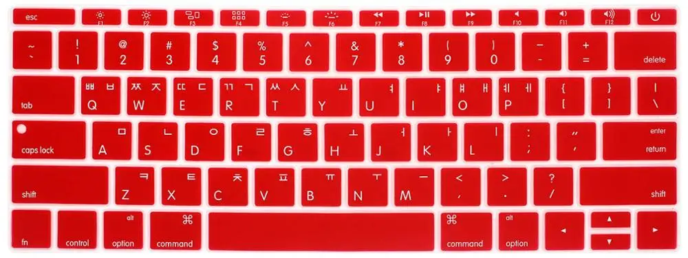 Красный Корейская клавиатура крышка для MacBook не с сенсорной панелью 13pro A1708 retina 12 дюймов A1534 Клавиатура ноутбука защитная пленка - Цвет: Красный