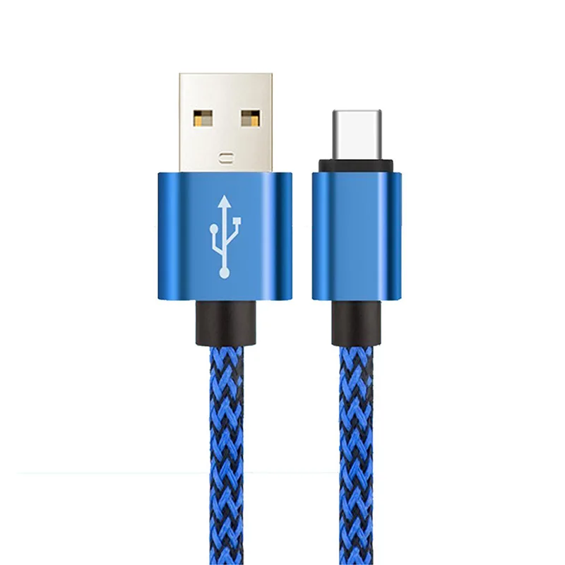 1 м 2 м 3 м данных USB зарядное устройство зарядный провод тип-c кабель для samsung galaxy S8 S9 Plus huawei Xiaomi сотовый телефон происхождения аксессуар длинный - Цвет: Синий