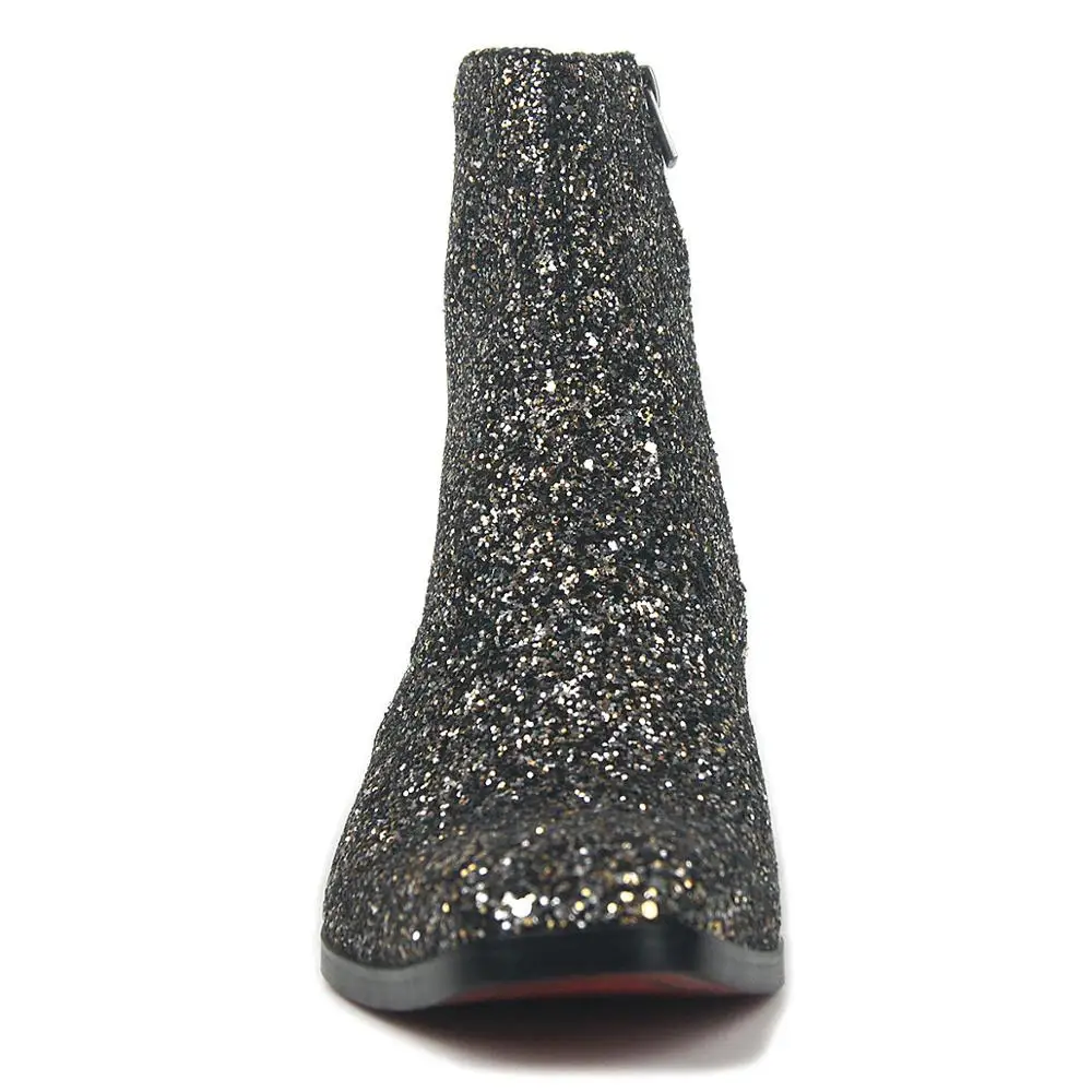 Модные Клубные кожаные ботинки из натуральной кожи на высоком каблуке с