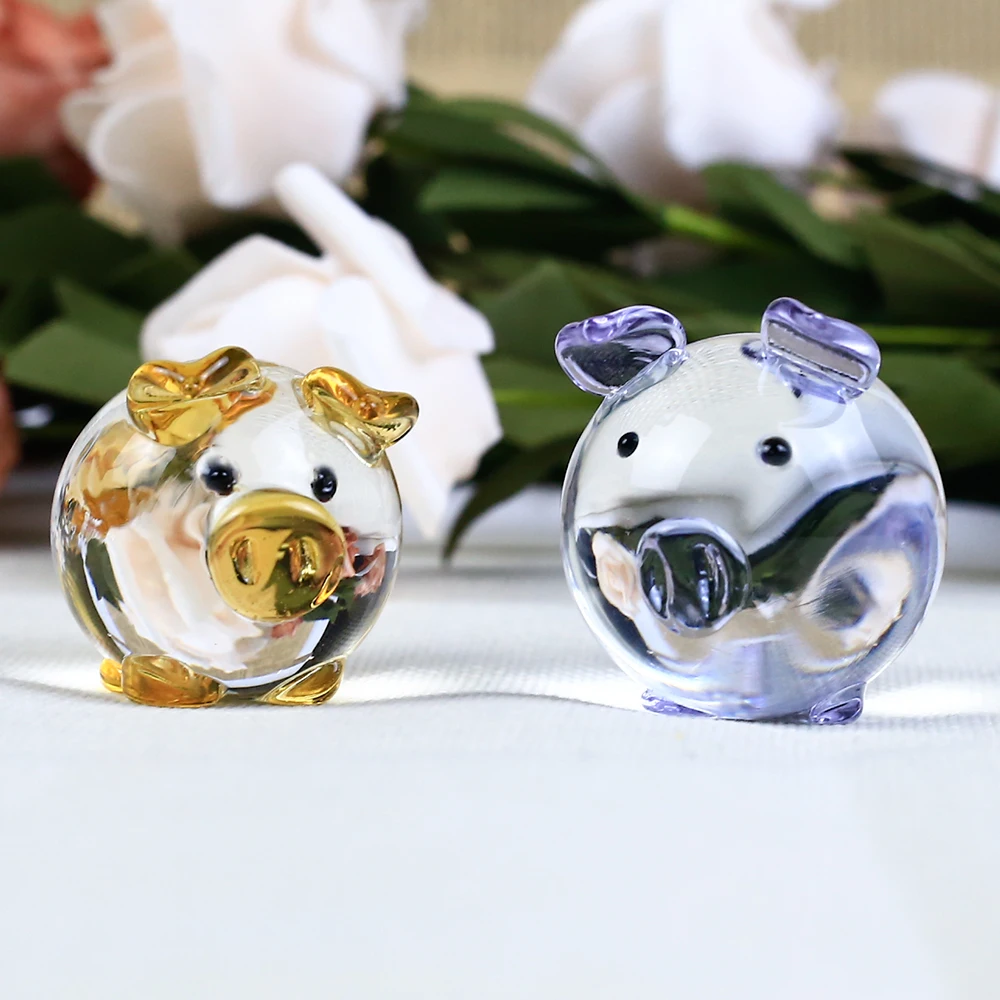 Фото 1 шт. модель свинья из кристаллов 6 цветов фигурка животного для подарка на День