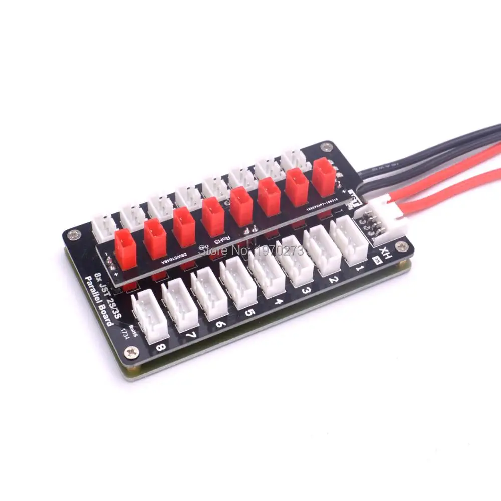 8X JST вилка 2S / 3S Lipo батарея параллельная зарядная плата для балансирующего
