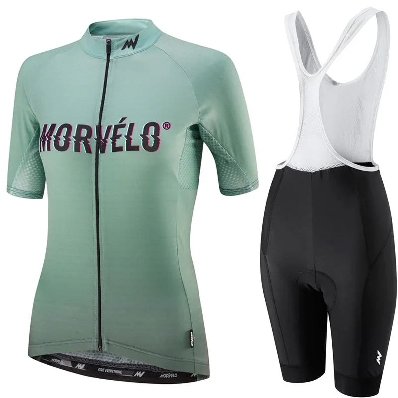 MORVELO 2018 Новый женский Велоспорт Джерси комплект с коротким рукавом Одежда