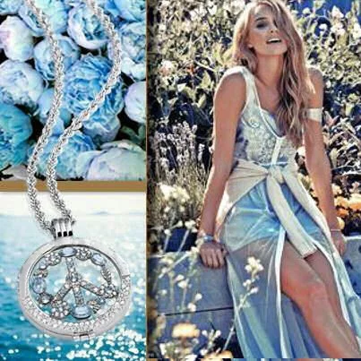 Потрясающий набор из кристаллической монеты светло голубого цвета 33 мм кулон