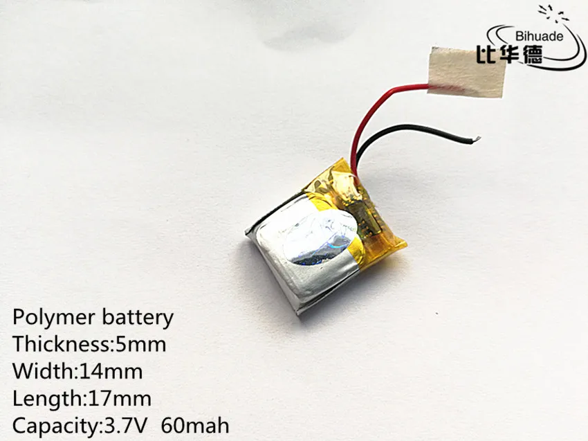 10 шт. литий полимерные аккумуляторные батареи 3 7 В 60 мАч 501417|3.7v 60mah|lithium polymerfor mp3 |