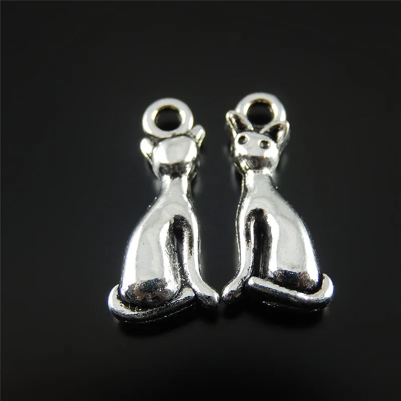 20 шт. из металла мини маленькая кошка ювелирные изделия делая Подвески маленький