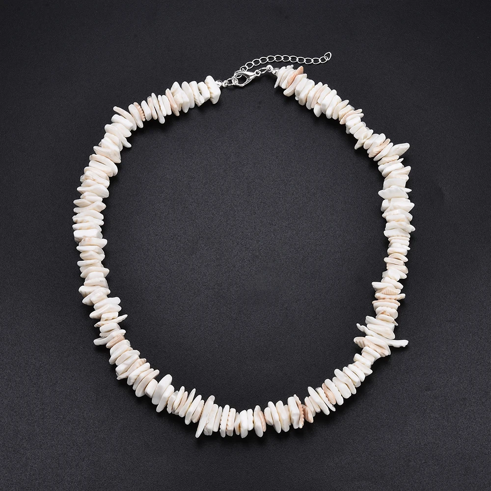

New Fashion Natural White Conch Clam Chips Puka Shell Necklace Collar Choker For Women Men collares de moda 2019 Hot Sell Kolye