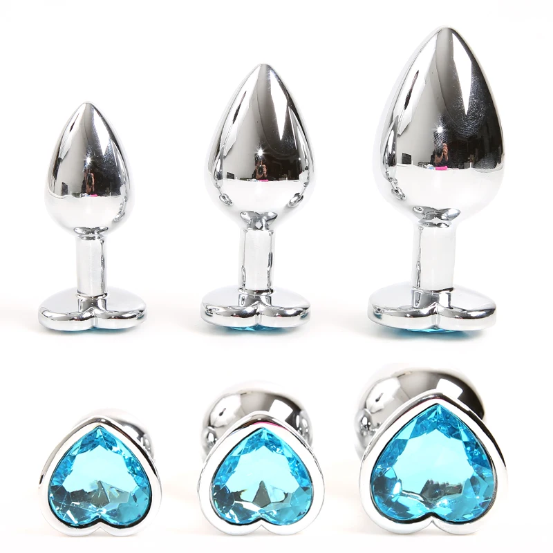 Анальная пробка в форме сердца алмазная гладкая унисекс покрытая ювелирных