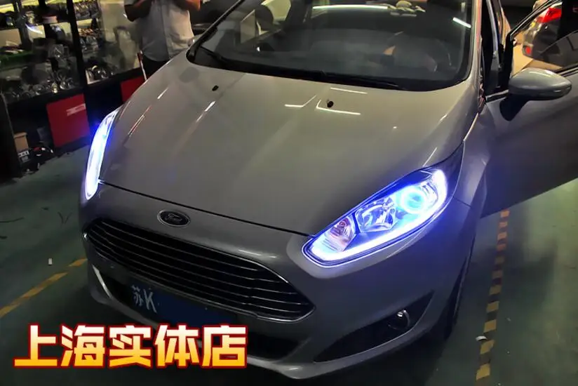 2013 г. Автомобильный bumer головной светильник для Ford Fiesta головной светильник автомобильные аксессуары светодиодный DRL HID xenon противотуманные фары