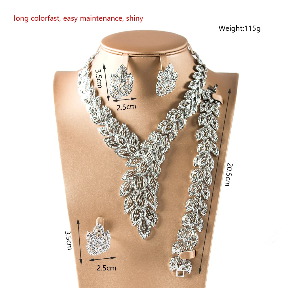 Новинка 2017 комплект ювелирных изделий с покрытием из белого золота 2 вида цветов