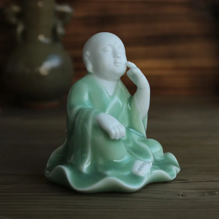 Longquan celadon ceramics Jushi car perfume Buddha figurines tea pet ornaments decorative crafts | Дом и сад