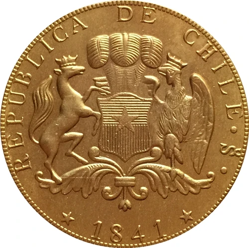 Чилийская монета 1841 4 Escudos копия 29 мм | Дом и сад