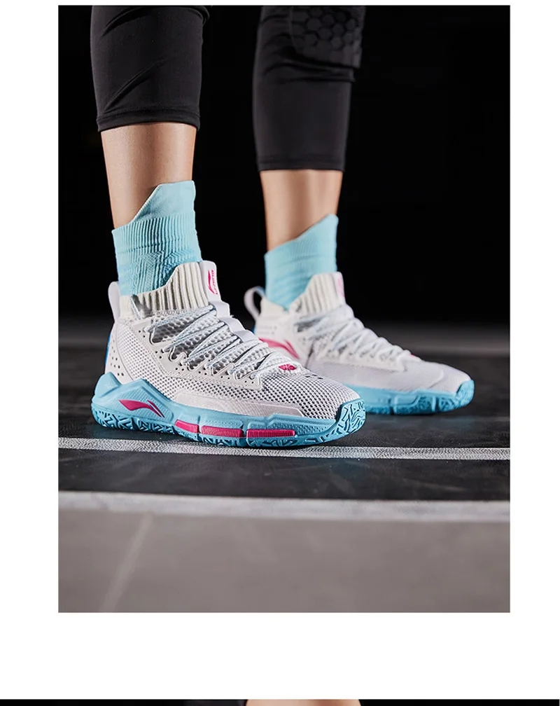 Li-Ning Мужская деление V Wade Профессиональная баскетбольная обувь на подушке, моно подкладка из пряжи, облачная спортивная обувь, кроссовки ABAP027 XYL269