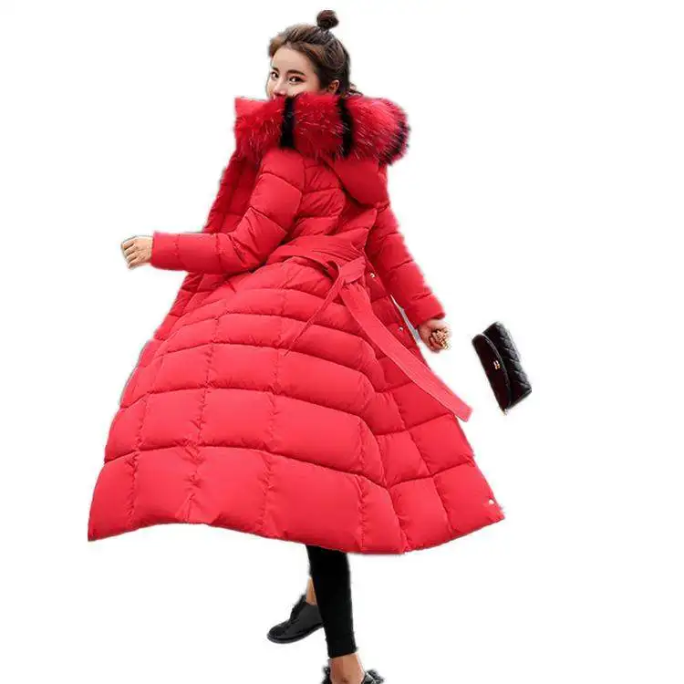 

Fashion hundred-ride down jacket 2019 new Medium-length Winter thicken jacket fur collar hooded coat YF190