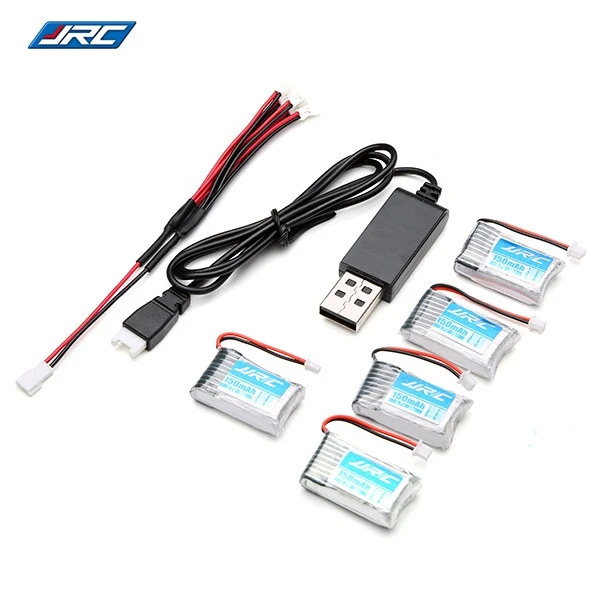 Лучшая сделка 5X 3 7 V 150mAh 20C Lipo батарея и USB кабель набор для JJRC H20 H20H RC дроны Quadcopter