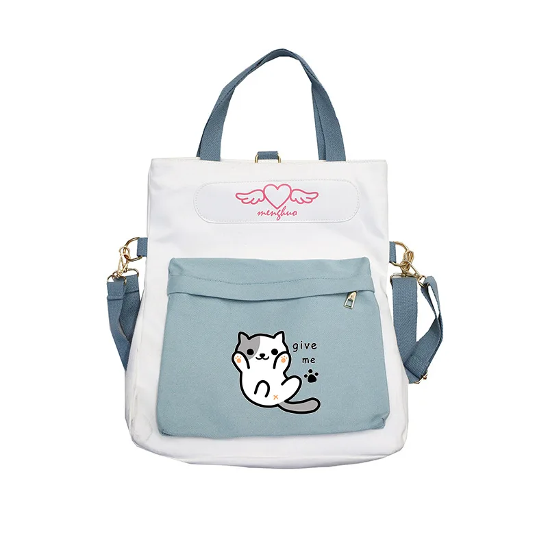 Neko Atsume kawaii, женский рюкзак с котом, милые школьные сумки для девочек, сумки на плечо, холщовые сумки через плечо для женщин, кошачий рюкзак для путешествий