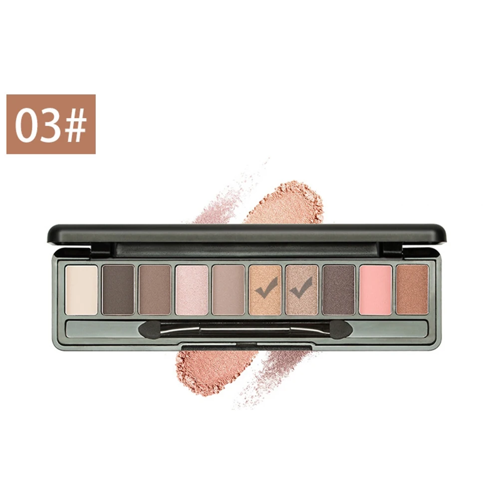 10 цветов палитра теней для макияжа кисти пигментированных век женская косметика