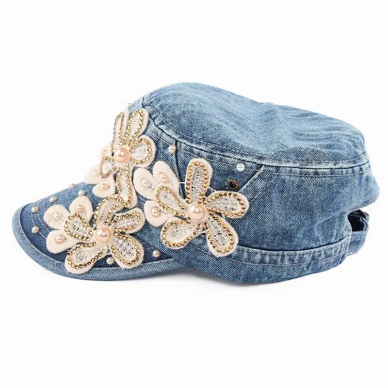 Кепка с цветами ковбойская жемчугом для женщин и мужчин бейсболка со стразами |