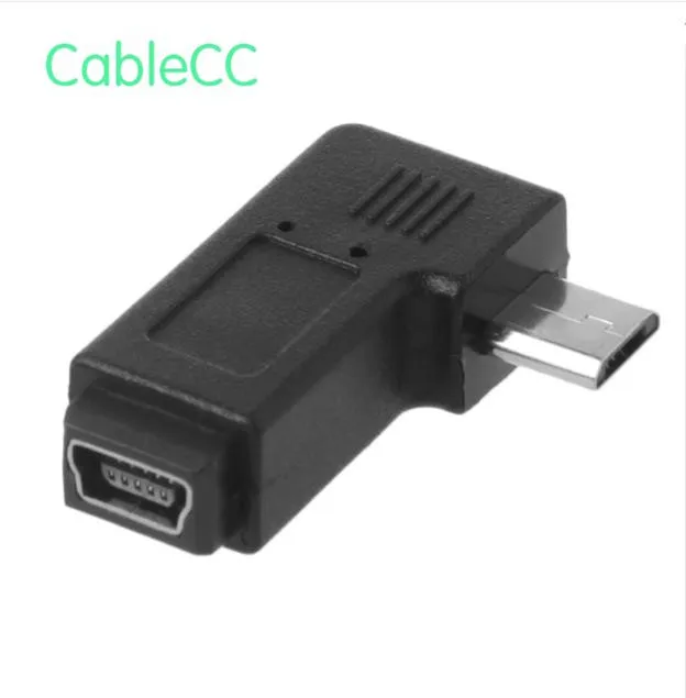 90 градусов левый угловой мини USB Женский к MICRO Мужской синхронизации данных