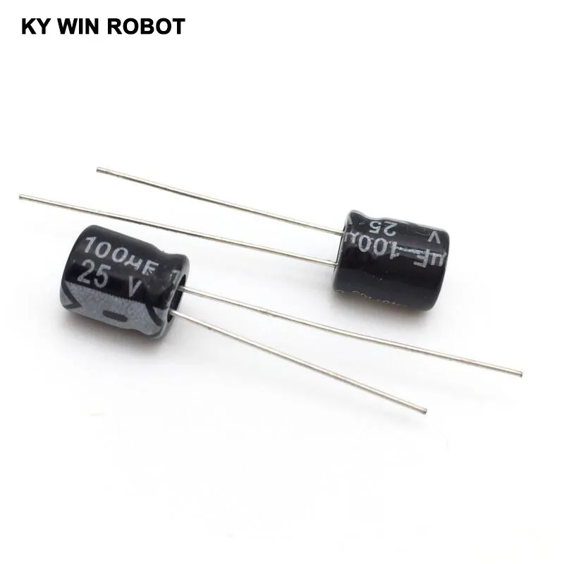 

50PCS/LOT 25V 100UF 6*7 high frequency low impedance aluminum electrolytic capacitor 100uf 25v