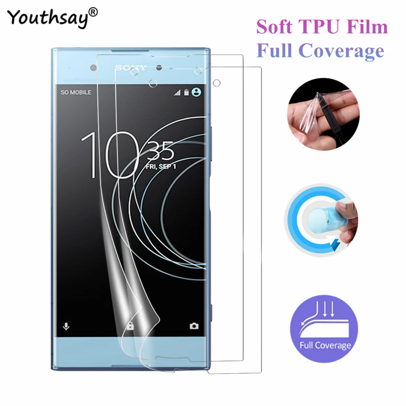 Полная защита экрана для Sony Xperia XA1 Plus пленка из мягкого ТПУ Защитная Plus|Защитные