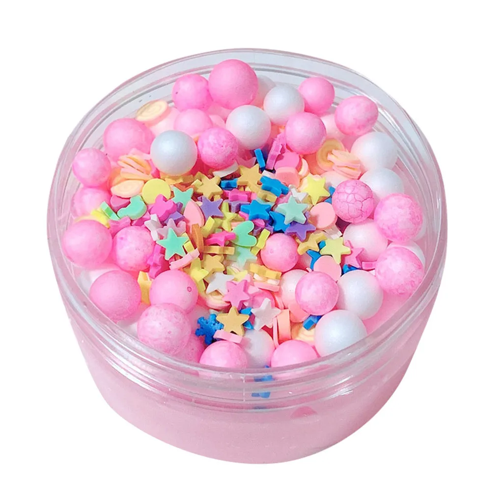 Глина для слайма DIY мягкие хлопковые шарики облаков милый бисер из пены блестящий