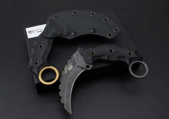2 Вариантов! AUS-8 КЛИНОК G10 Ручка Один Karambit Малый Неподвижными Ножами кемпинг