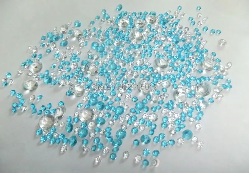 Смешанные размеры 5000 шт. Аква + прозрачный кристалл акриловый стол конфетти класс
