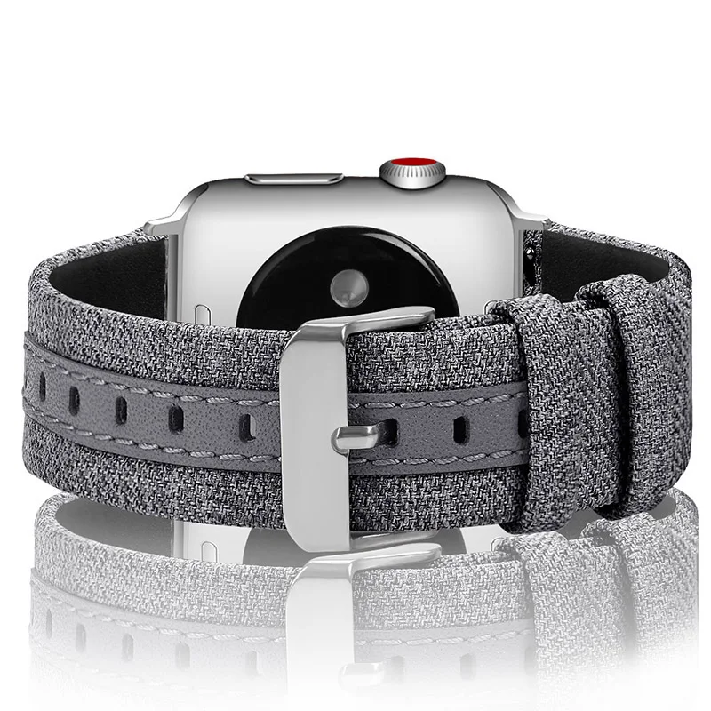 Laforuta 40 мм 44 ремешок для Apple Watch 42 38 iWatch кожаный тканевый браслет часы спортивные