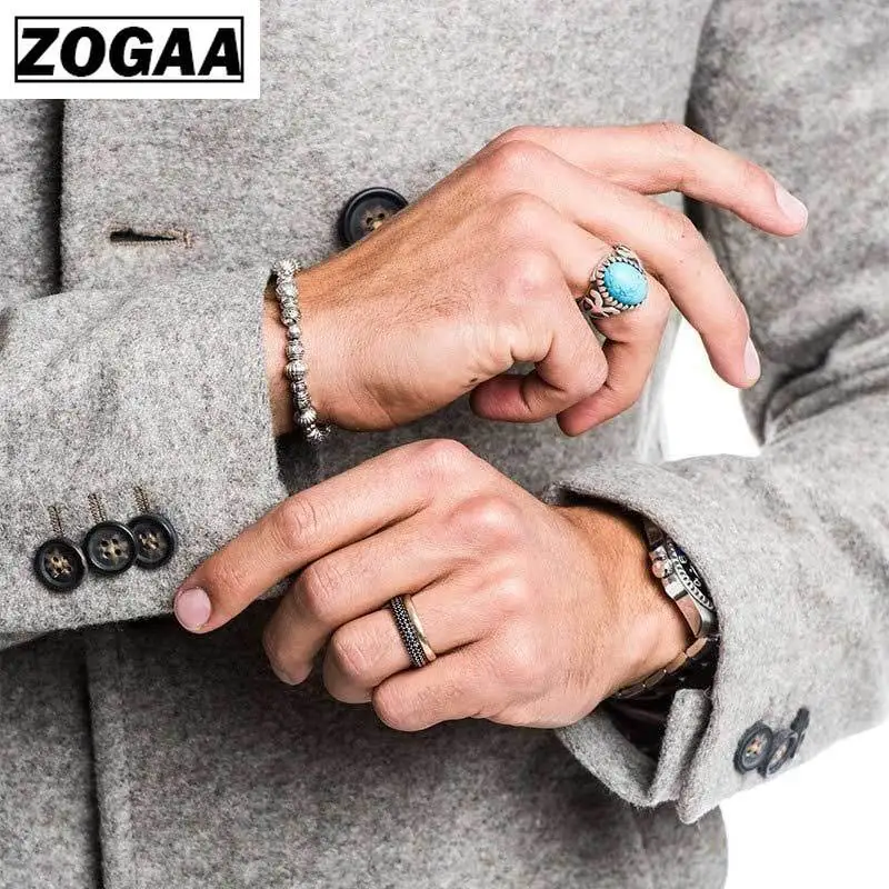Мужской плащ ZOGAA однотонный шерстяной Тренч на весну и осень 2019|Плащи тренчи| |