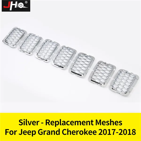JHO ABS передняя решетка вставки сетки рамка Крышка Накладка для Jeep Grand Cherokee- 17 аксессуары для стайлинга автомобилей - Цвет: Option G