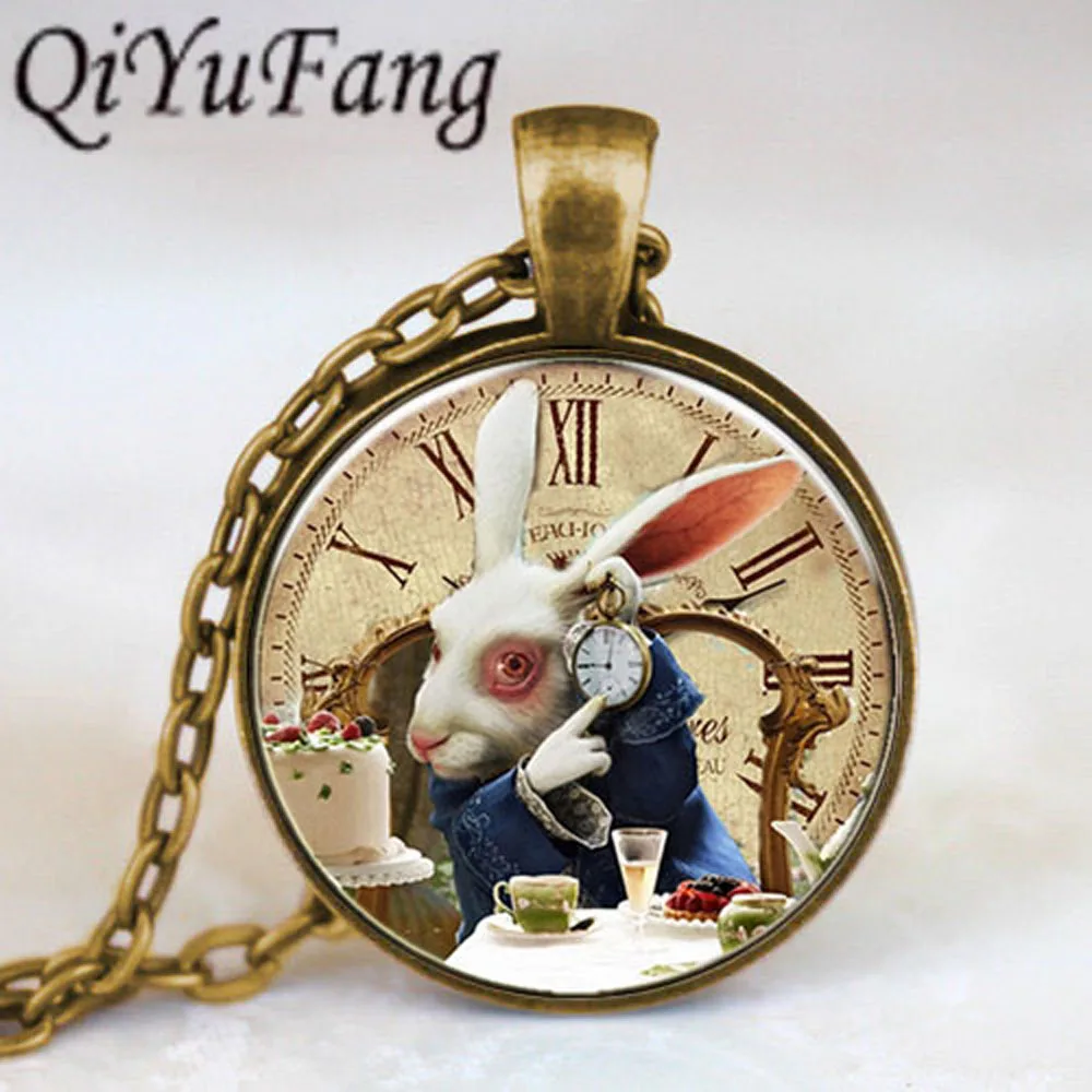 Movie Alice In Wonderland Rabbet карманные часы кулон времени очарование стимпанк ожерелье
