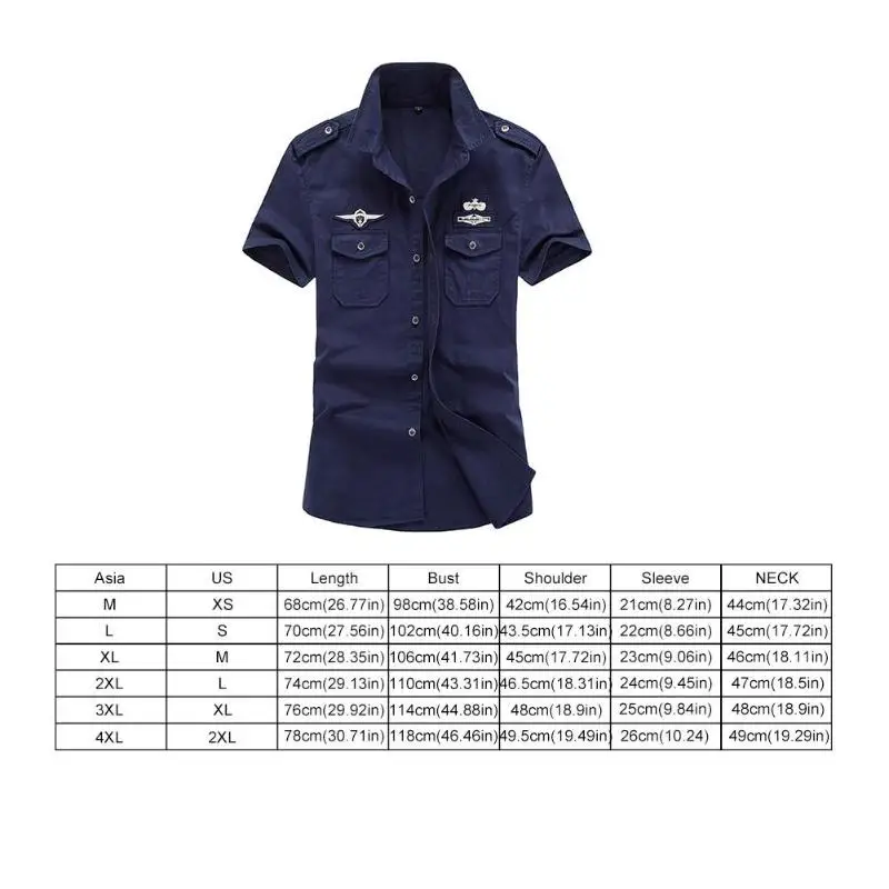 Для мужчин из 100% хлопка рубашка грузов короткий рукав карман военные Camisa Masculina