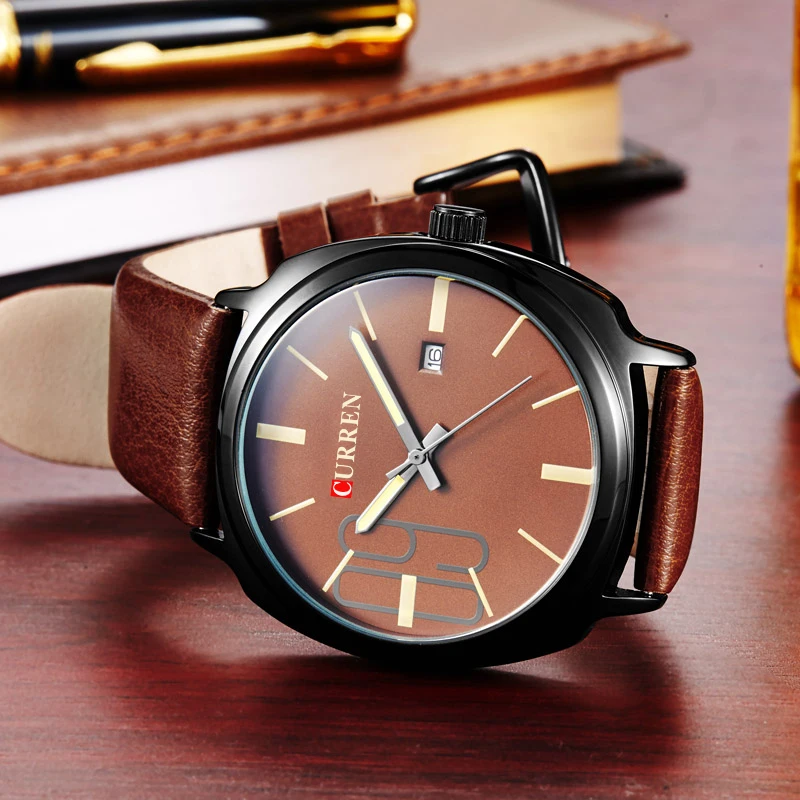 Curren Топ бренд Мужские часы Календарь Роскошные Спортивные кварцевые наручные