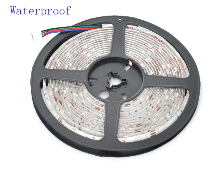 Водонепроницаемая 5 м 5050 SMD Светодиодная лента DC12V RGB Гибкая светодиодная лента Светодиодная лента с ИК-пультом дистанционного управления+ адаптер питания