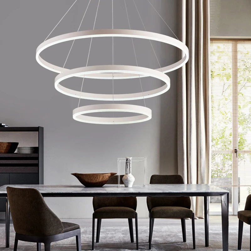 Белый/черный led открытый подвесные светильники для столовой спальня hanglamp