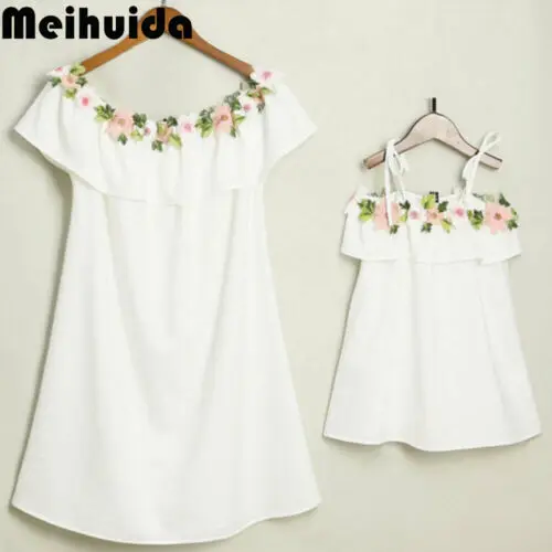 Лидер продаж одинаковые платья для мамы и дочки летнее платье девочек комплекты