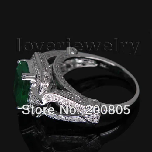 LOVERJEWELRY Women Vintage Rings Emerald Cut 7x9mm 14kt White Gold Diamond Ring Genuine Fine Jewelry For Party Wedding | Украшения и
