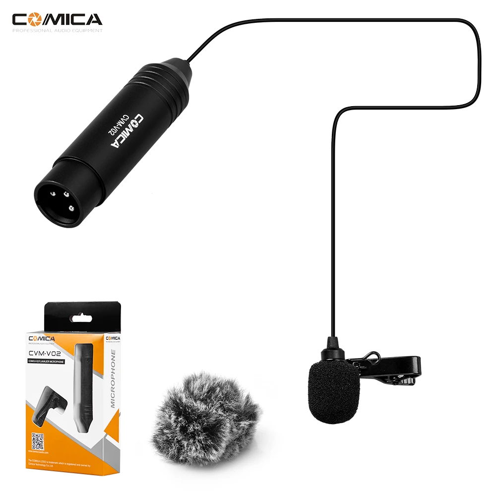 

COMICA XLR 48V Phantom Power всенаправленный петличный микрофон с отворотом, микрофон для трансляции для видеокамеры